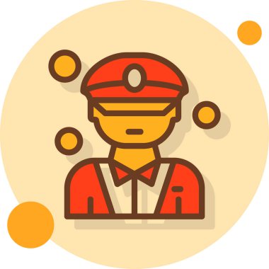 Bir pilotun karikatür simgesinin vektör çizimi