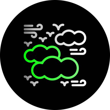 Bulut hava vektörü simgesi beyaz arkaplanda izole edildi