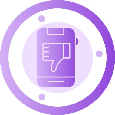 Akıllı telefonun baş parmaklı vektör simgesi.