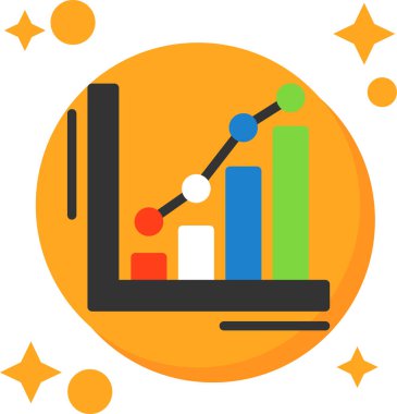 iş grafiği düz simgesi, vektör, illüstrasyon