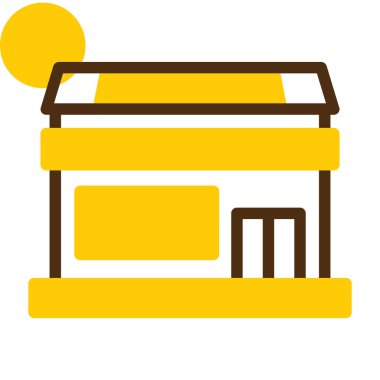 Bir bina simgesinin vektör illüstrasyonu