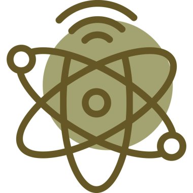 Atom simgesi. Web tasarımı için basit bilim vektör simgeleri çizimi