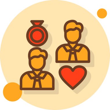 Çift romantik simgeyi düz stil sever