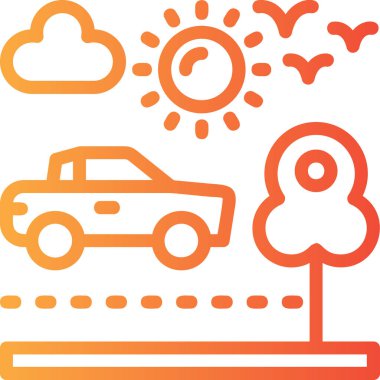 Araba yıkama. Basit illüstrasyon.