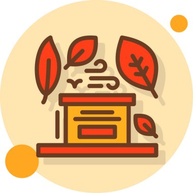 sonbahar ikonu vektör illüstrasyonu