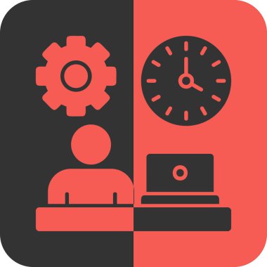 Modern ofis saat simgesinin vektör çizimi