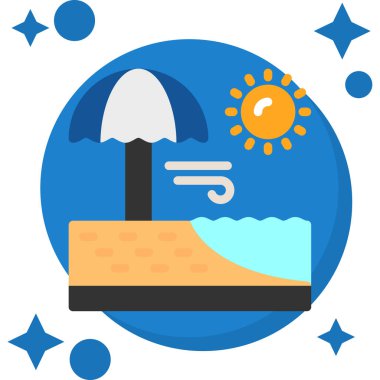 yaz ve seyahat vektörü simgesi.