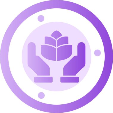 Bir yaprak vektör illüstrasyonunu tutan el