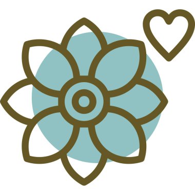 çiçek vektör simgesi düz illüstrasyon