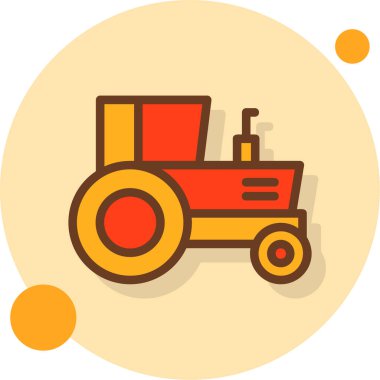 Tarım traktörü tarım ikonu düz stil