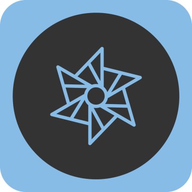 Fazla renkli ilkel düğmelerden yıldız simgesi. bu yuvarlak kare düz tuş beyaz arkaplan üzerinde kobalt ve gri renkler ile çizilir