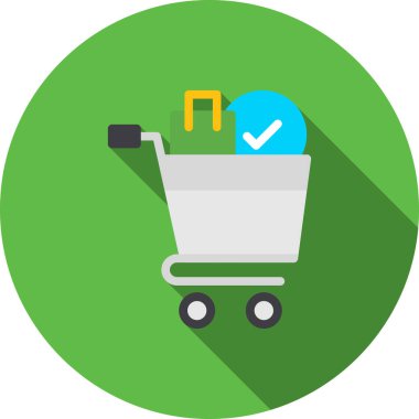 Sepet arabası simgesi düz stil