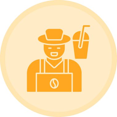 Çiftçi. Web simgesi basit illüstrasyon