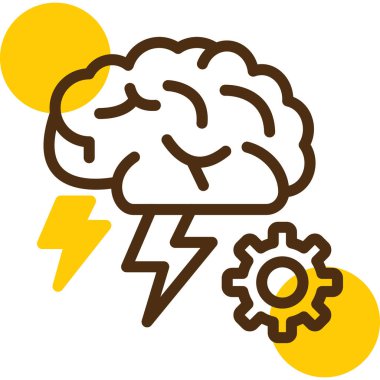 Beyin. Web simgesi basit illüstrasyon