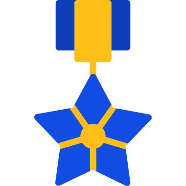 yıldız madalya simgesi, düz tasarım biçimi