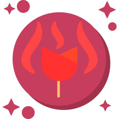 sıcak alev simgesi, vektör illüstrasyonu