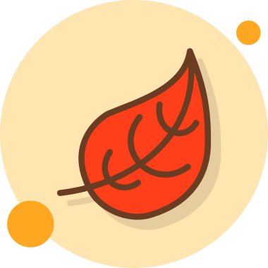 Sonbahar yaprağı simgesi, vektör illüstrasyonu