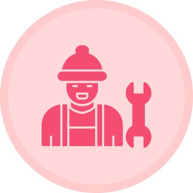 Tornavida simgesi olan inşaat işçisinin vektör çizimi