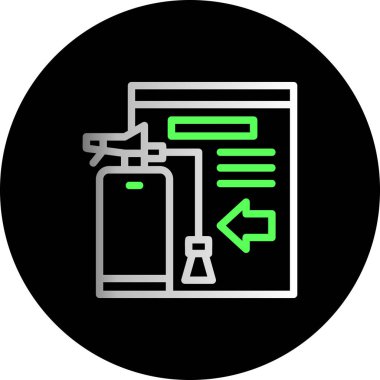 Modern b 'nin vektör illüstrasyonunda gaz ikonu yok