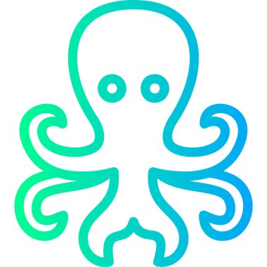 ahtapot simgesi vektör illüstrasyonu