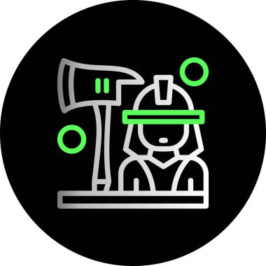 Kasklı ve çekiçli bir adamın vektör çizimi