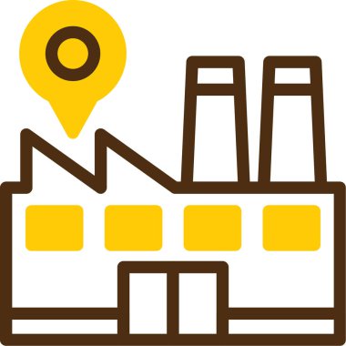 Fabrika. Web simgesi basit illüstrasyon