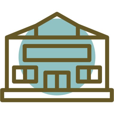 Bir fabrika simgesinin vektör illüstrasyonu