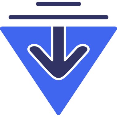 Tamamlanmış ok aşağı simgesi - taslak biçimi