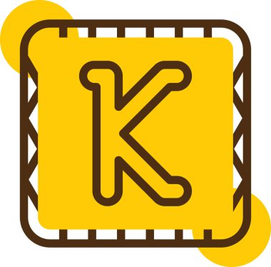 Dolu dizaynda k harfi simgesi