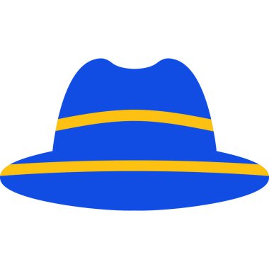 Beyaz arkaplanda mavi şapka, vektör illüstrasyonu