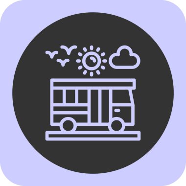 bus simgesi vektör illüstrasyonu