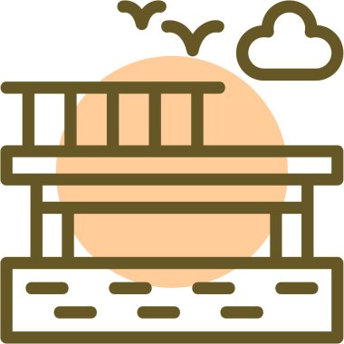 Otel modern simgesi, vektör illüstrasyonu