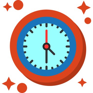 düz tasarım saat vektör simgesi