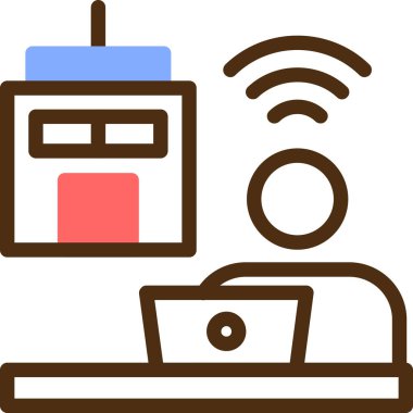 Kablosuz. Web simgesi basit illüstrasyon