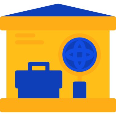 Bina. Web simgesi basit illüstrasyon