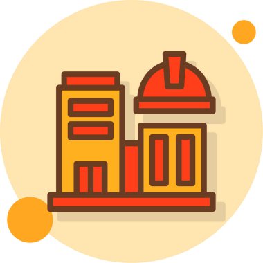 Bina. Web simgesi basit illüstrasyon