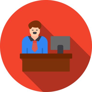 İş adamı düz simgesi, vektör illüstrasyonu