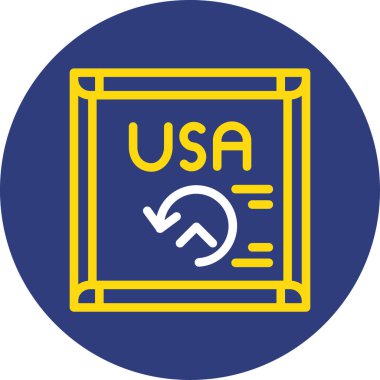 Amerika bayrak simgesi, ABD, ABD vektör illüstrasyonu