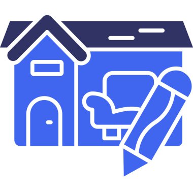 Ev. Web simgesi basit illüstrasyon