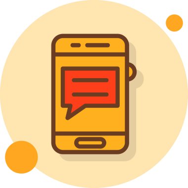Mobil sohbet simgesi vektör illüstrasyonu