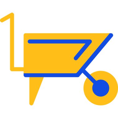 Tramvay düz vektör illüstrasyonlu el arabası