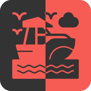 tekne ikonu vektör illüstrasyonu