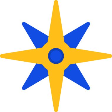 Güneşli yıldız. Basit resimleme