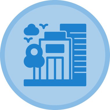 Bir bina simgesinin vektör illüstrasyonu