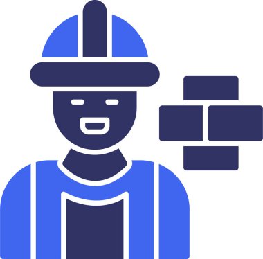 işçi simgesi, vektör illüstrasyonu