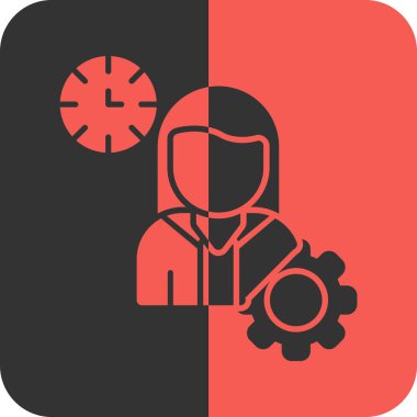 Zaman yönetimi simgesi. düz tasarım biçimi.