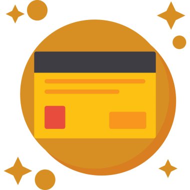 Kredi kartı web simgesi, düz tasarım biçimi