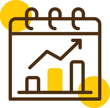 iş büyüme grafiği simgesi ana hat biçiminde