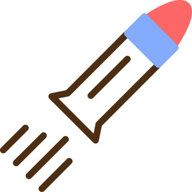 Roket. Web simgesi basit illüstrasyon