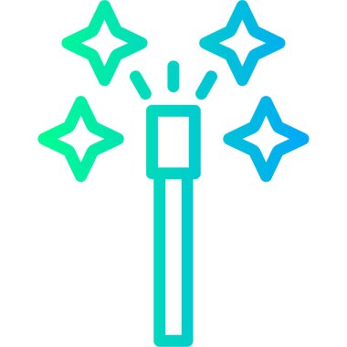 Sihirli bir değnek simgesinin vektör çizimi